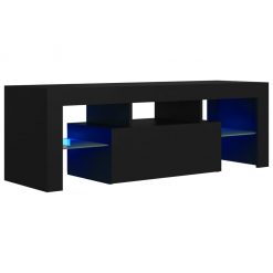 TV omarica z LED lučkami črna 120x35x40 cm