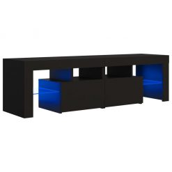 TV omarica z LED lučkami črna 140x35x40 cm