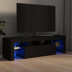 TV omarica z LED lučkami črna 140x35x40 cm