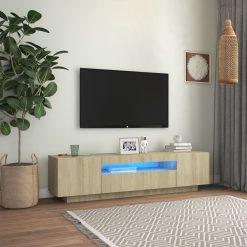 TV omarica z LED lučkami sonoma hrast 160x35x40 cm