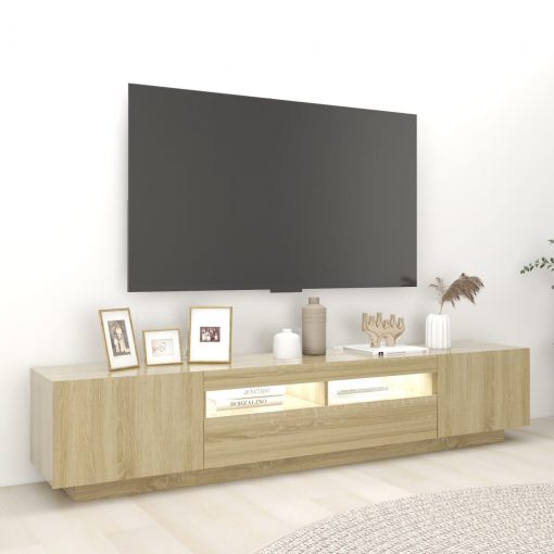 TV omarica z LED lučkami sonoma hrast 200x35x40 cm