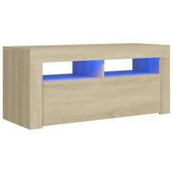 TV omarica z LED lučkami sonoma hrast 90x35x40 cm