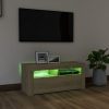 TV omarica z LED lučkami sonoma hrast 90x35x40 cm