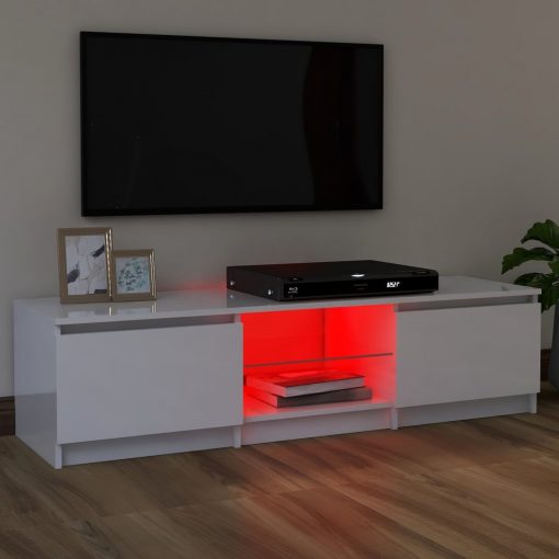 TV omarica z LED lučkami visok sijaj bela 120x30x35