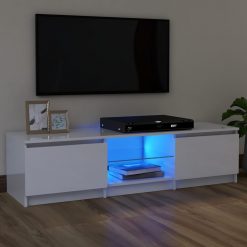 TV omarica z LED lučkami visok sijaj bela 120x30x35