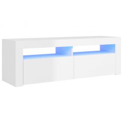 TV omarica z LED lučkami visok sijaj bela 120x35x40 cm