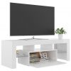 TV omarica z LED lučkami visok sijaj bela 120x35x40 cm