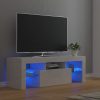 TV omarica z LED lučkami visok sijaj bela 120x35x40 cm