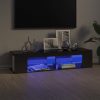 TV omarica z LED lučkami visok sijaj siva 135x39x30 cm