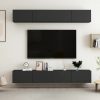 TV omarice 4 kosi črne 100x30x30 cm iverna plošča
