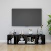 TV omarice 4 kosi visok sijaj črne 37x35x37 cm iverna plošča