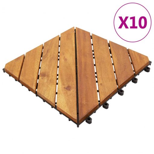 Talne plošče 10 kosov 30x30 cm trden akacijev les