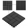 Talne plošče 11 kosov WPC 30x30 cm 1 m² črne