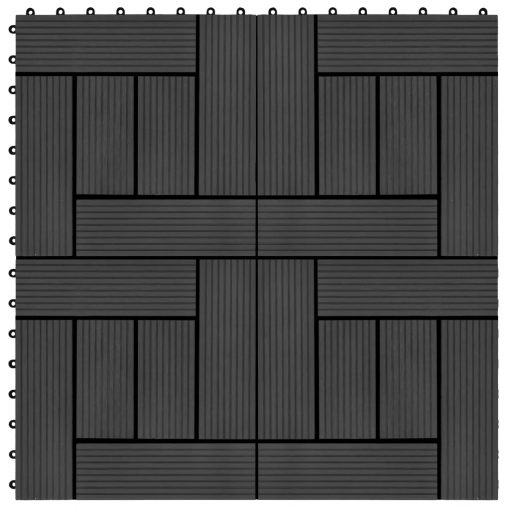Talne plošče 11 kosov WPC 30x30 cm 1 m² črne
