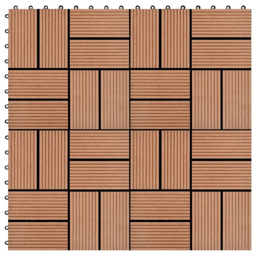 Talne plošče 11 kosov WPC 30x30 cm 1 m² rjave