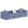 Trosed modularni tabure indigo blago