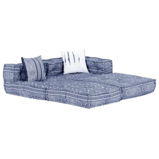 Trosed modularni tabure indigo blago