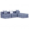 Trosed modularni tabure indigo blago