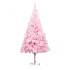 Umetna novoletna jelka s stojalom roza 240 cm PVC