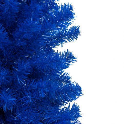 Umetna novoletna jelka z LED lučkami in bučkami modra 150 cm