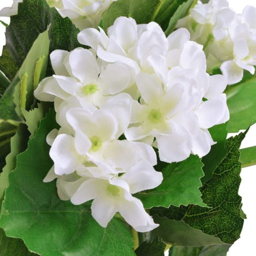 Umetna rastlina hortenzija v loncu 60 cm bela