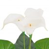 Umetna rastlina kala lilija v loncu 45 cm bele barve