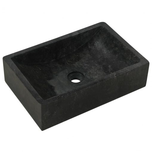 Umivalnik 45x30x12 cm marmor črn