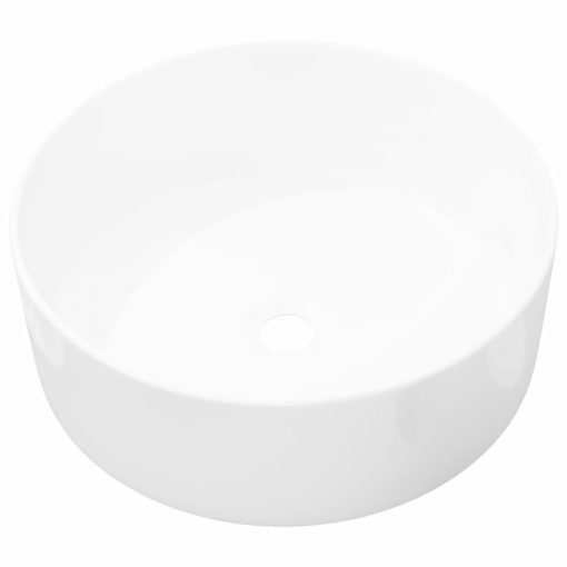 Umivalnik Okrogel Keramičen Bele Barve 40x15 cm