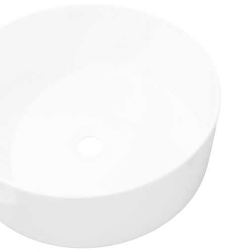 Umivalnik Okrogel Keramičen Bele Barve 40x15 cm