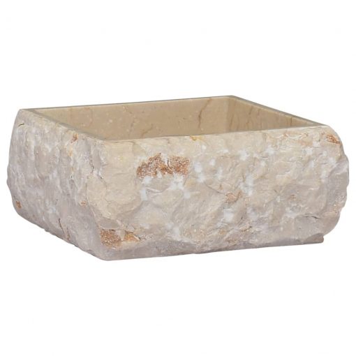 Umivalnik krem 30x30x13 cm marmor