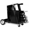 Varilni voziček s 4 predali črne barve