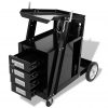 Varilni voziček s 4 predali črne barve