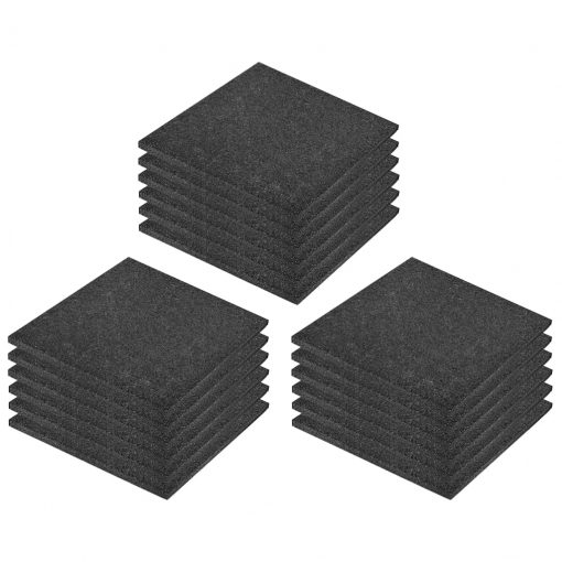 Varnostne talne plošče 18 kosov guma 50x50x3 cm črne