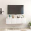 Viseča TV omarica 2 kosa visok sijaj bela 60x30x30 cm
