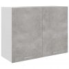 Viseča omarica betonsko siva 80x31x60 cm iverna plošča