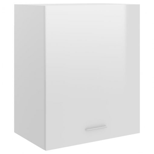 Viseča omarica visok sijaj bela 50x31x60 cm iverna plošča