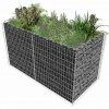 Visoka greda gabion jeklo 180x90x100 cm srebrne barve