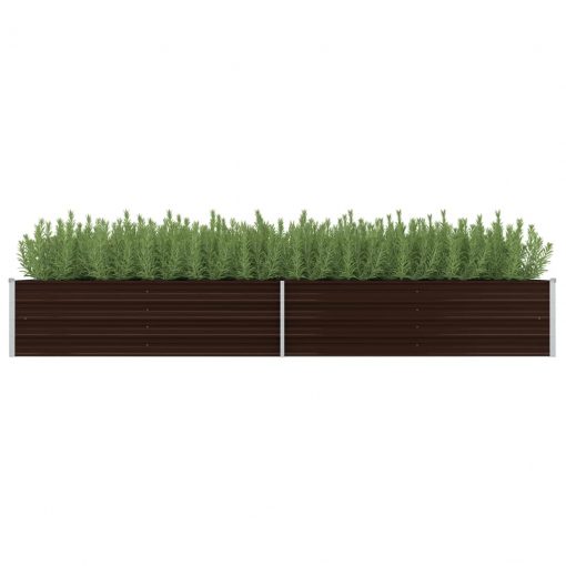 Visoka greda rjava 320x80x45 cm pocinkano jeklo