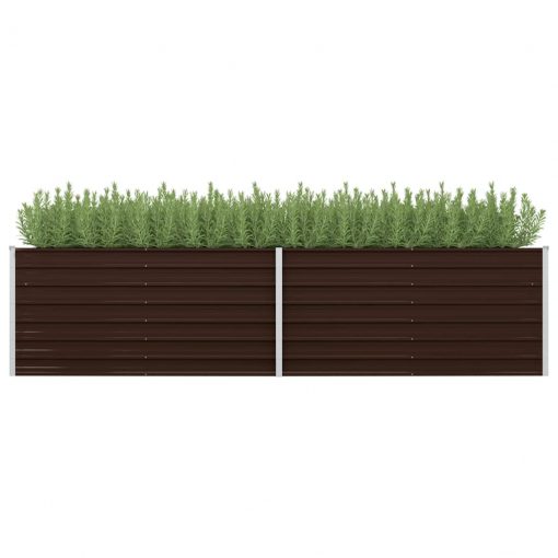 Visoka greda rjava 320x80x77 cm pocinkano jeklo
