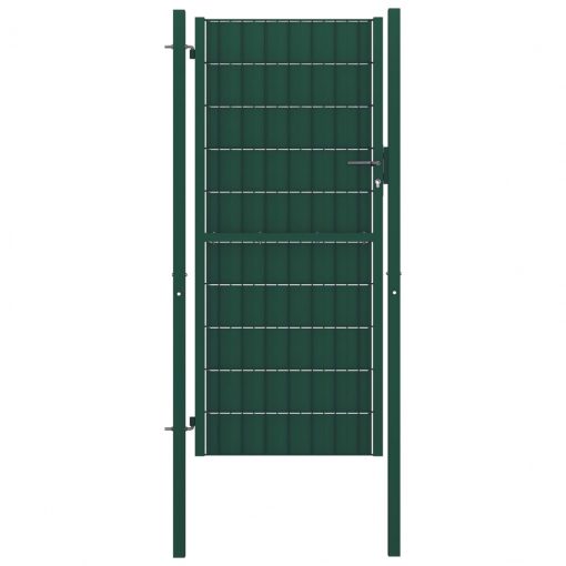 Vrata za ograjo PVC in jeklo 100x124 cm zelena