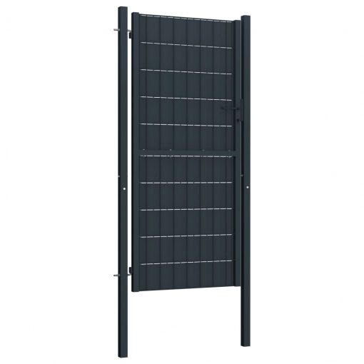 Vrata za ograjo PVC in jeklo 100x164 cm antracitna