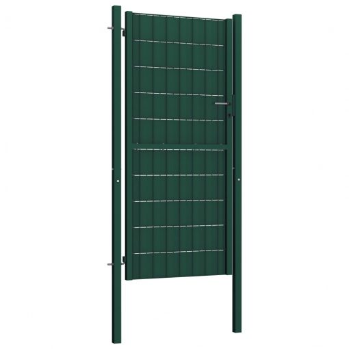 Vrata za ograjo PVC in jeklo 100x164 cm zelena