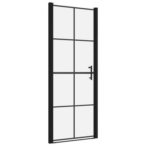 Vrata za tuš kaljeno steklo 81x195 cm črna
