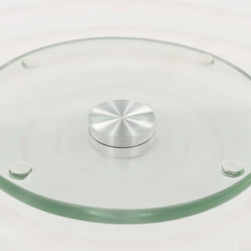 Vrtljive servirne plošče 2 kosa prozorne 30 cm kaljeno steklo