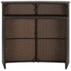 Vrtna barska miza rjava 120x55x110 cm poli ratan