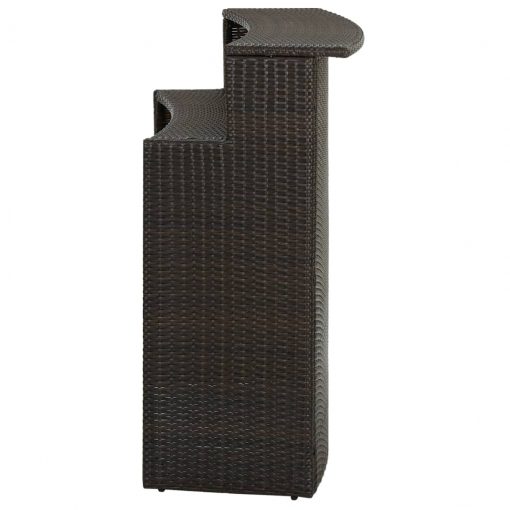 Vrtna barska miza rjava 120x55x110 cm poli ratan