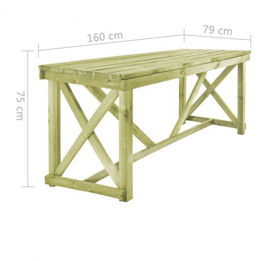 Vrtna miza 160x79x75 cm lesena