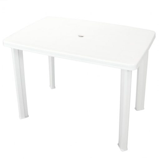 Vrtna miza bela 101x68x72 cm plastika