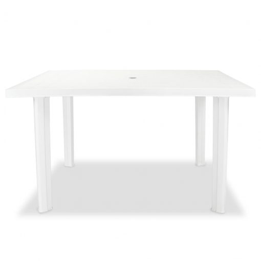 Vrtna miza bela 126x76x72 cm plastika