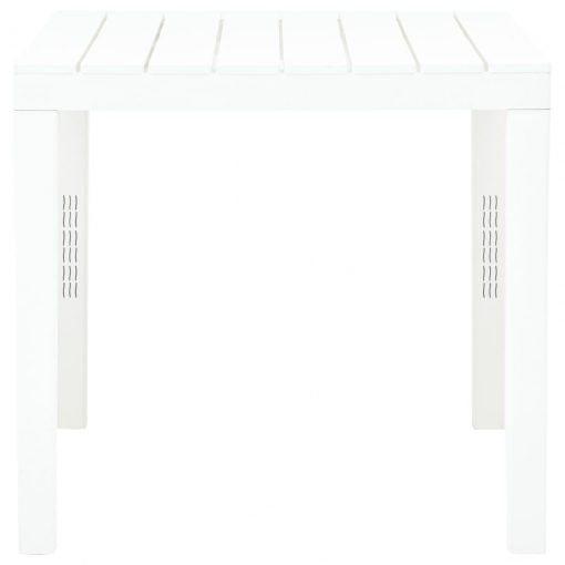 Vrtna miza bela 78x78x72 cm plastika